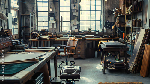 Gerber at the Tannery: A Skilled Craftsman Poses by His Workspace in a Traditional Leather-making Environment