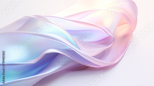 Silk texture visualization, soft pastel gradient, abstract flowing fabric simulation