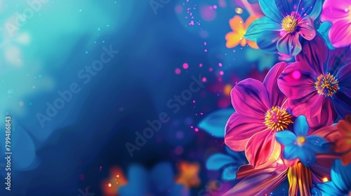 A close up of a colorful flower arrangement on the wall, AI #799486843