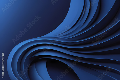 Abstract blue wavy lines flowing smooth curve gold gradient color in concept of luxury  technology  modern.