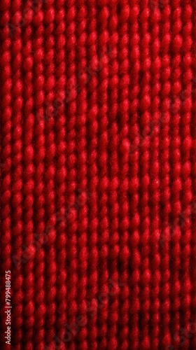 Red close-up of monochrome carpet texture background from above. Texture tight weave carpet blank empty pattern with copy space for product 