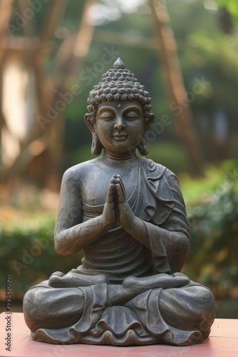 Buddha statue photographed with a beautiful background bokeh effect.
