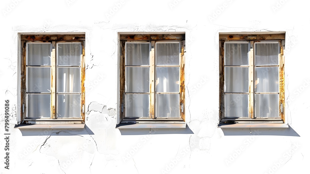 windows, on white background 