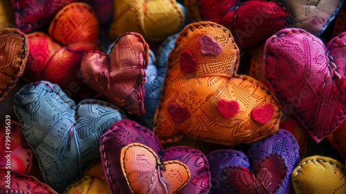 Colorful hearts pile with a tiny one © 2rogan