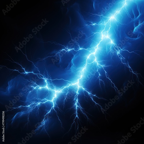 Sky blue lightning, isolated on a black background vector illustration glowing sky blue electric flash thunder lighting blank empty pattern with copy space