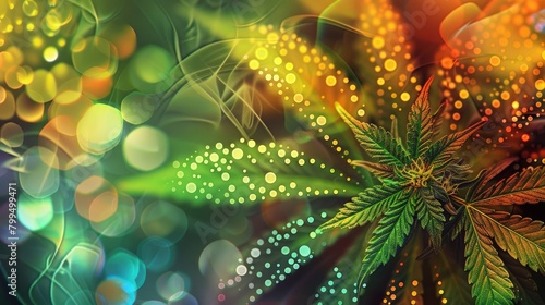 Beautiful Designer 420 Cannabis Seasonal Background with Dotted designs Vibrant color Modern Wallpaper Template with Vibrant Hues for Presentation  Ad  and All Applications