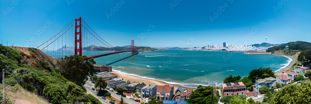 A Snapshot of San Francisco's Top Attractions: Golden Gate Bridge, Alcatraz Island, Fisherman's Wharf, and Victorian Houses