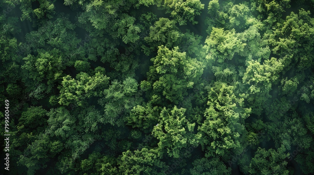 Tranquil woodland seen from above Tranquil woodland seen from above