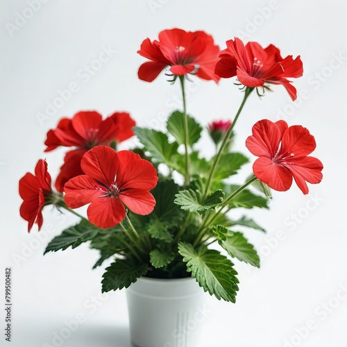 flower in a pot on white