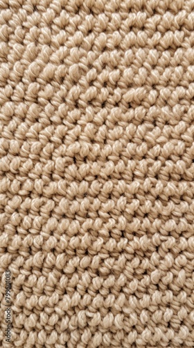 Tan close-up of monochrome carpet texture background from above. Texture tight weave carpet blank empty pattern with copy space for product design