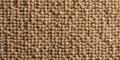 Tan close-up of monochrome carpet texture background from above. Texture tight weave carpet blank empty pattern with copy space for product design