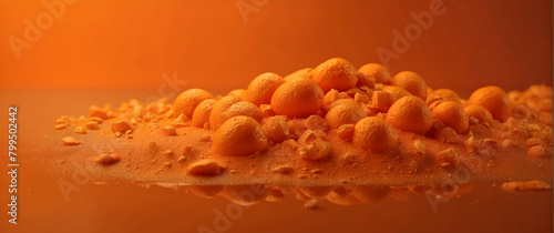 Warmly lit image of raw chickpeas scattered on a surface, portraying organic texture and natural abundance