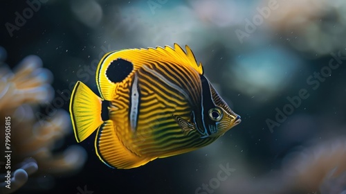 Lined Butterfly fish female Chaetodon lineolatus Cuvie