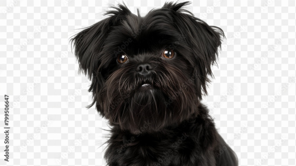 Captivating image of an attentive black dog isolated on a transparent background, eyes gleaming Captivating image of an attentive black dog isolated on a transparent background, eyes gleaming