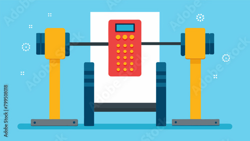 A weightlifting machine with easytoread instructions and braille labels for individuals with visual impairments.. Vector illustration