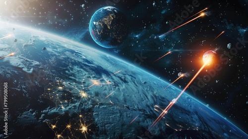 Lasers shooting at trash in space remove junk orbit earth