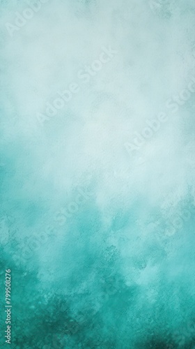 Turquoise and white gradient noisy grain background texture painted surface wall blank empty pattern with copy space for product design