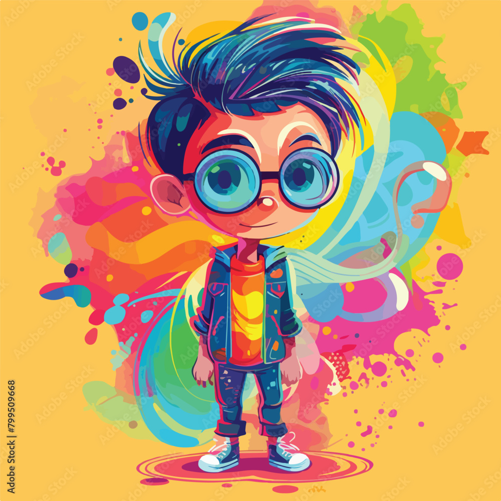 Vector illustration of colorful cartoon character