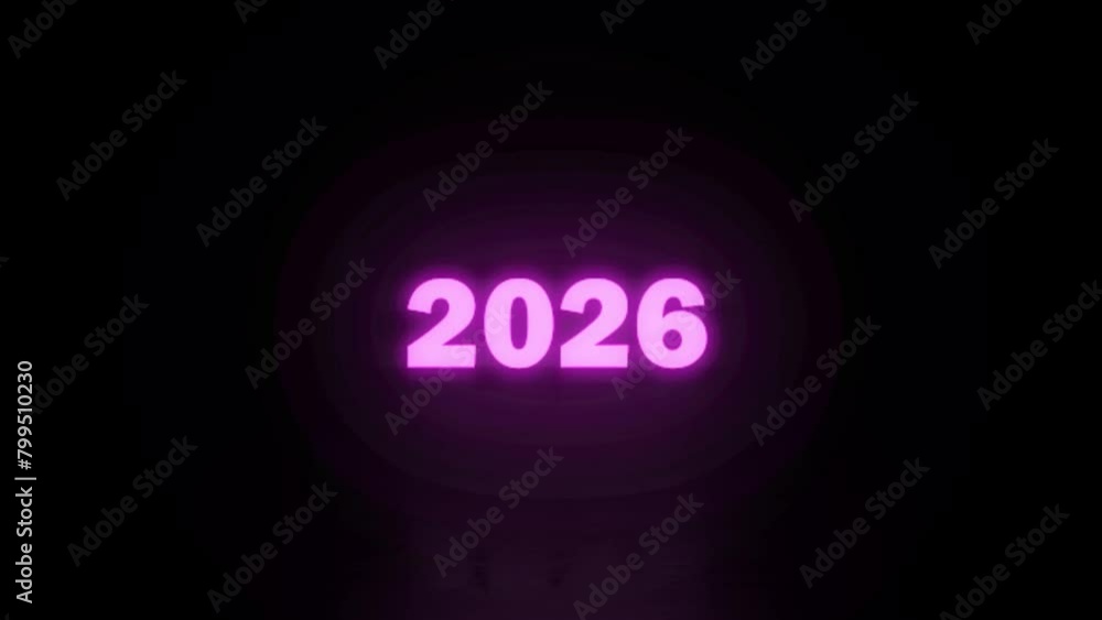 Happy New Year 2026 featuring a mesmerizing pink neon light sign motion Animation on the black background 4k, celebration concept Two thousand twenty-six Lettering Glowing Light Neon Sign With Motion Happy New Year 2026 featuring a mesmerizing pink neon light sign motion Animation on the black background 4k, celebration concept Two thousand twenty-six Lettering Glowing Light Neon Sign With Motion