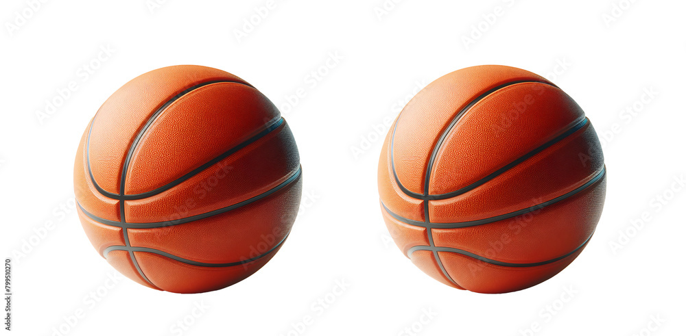 Two basketball ball isolated on transparent background 