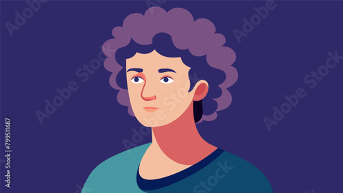 A portrait of a man with soft curling locks of hair evoking a sense of vulnerability and comfort..