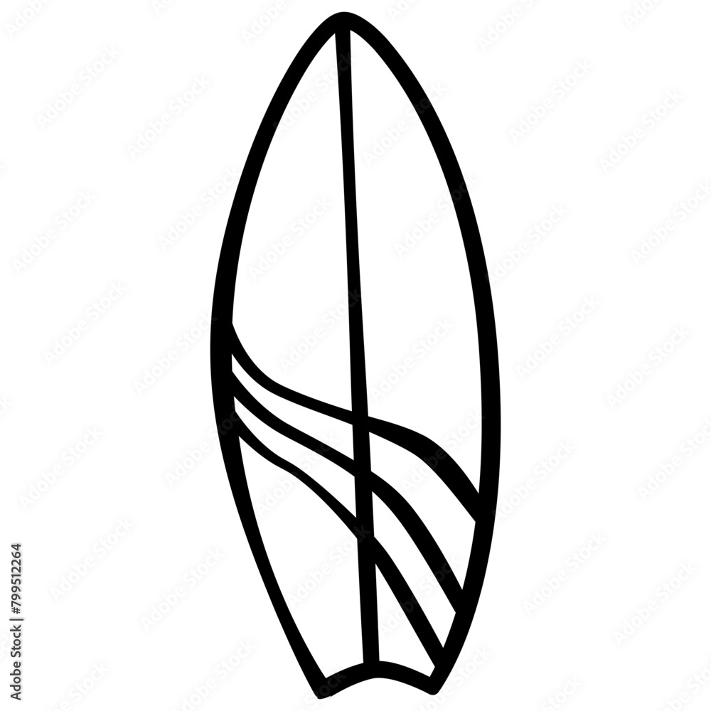 Surfboard handdrawn doodle illustration Surfboard handdrawn doodle illustration