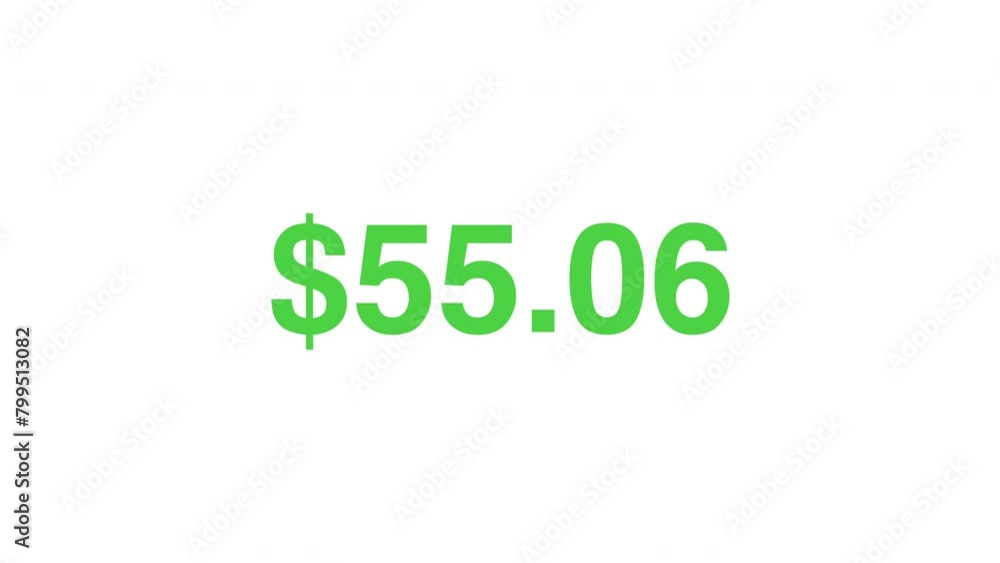 Dollar amount green number increase motion graphics 1 to 100 animation Dollar amount green number increase motion graphics 1 to 100 animation