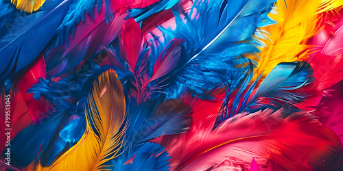 colorful feathers background, ai generated