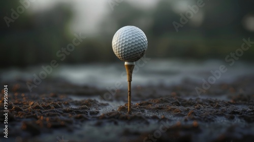 minimalist emblem featuring a golf tee with a golf background