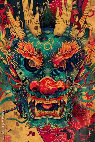 Psychedelic Chinese New Year Poster Design
