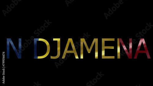 Wallpaper Mural N Djamena Name on Transparent Background. Waving Flag Torontodigital.ca