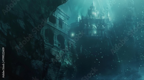 Hidden beneath a cliff face a massive underwater cavern houses the sacred hold of the Umbral Magi. The water is thick with swirling . . photo