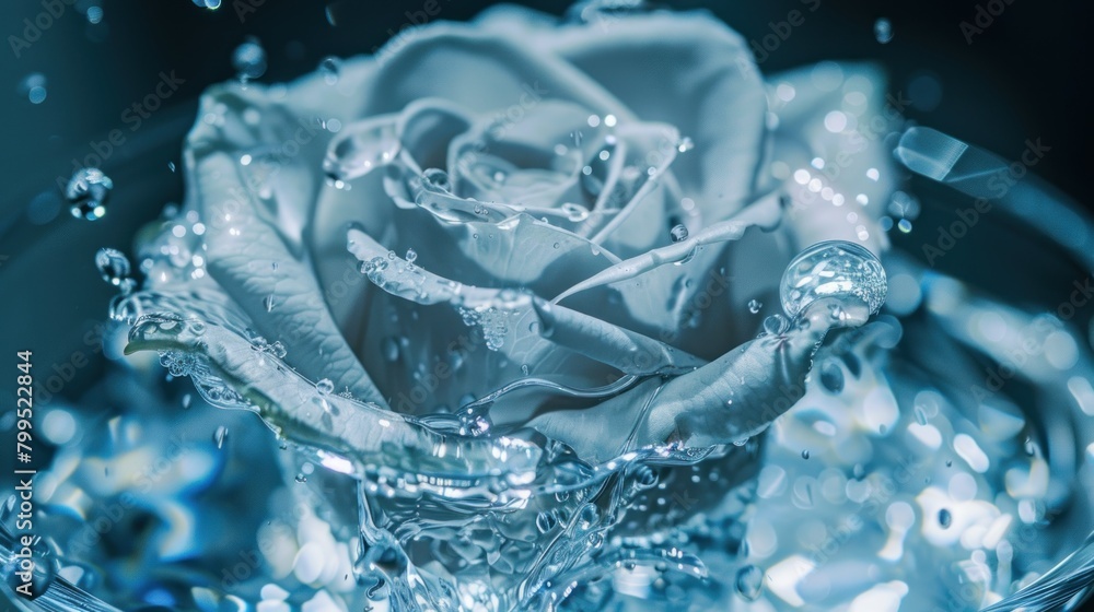 close-up of rose flower made of beautiful clear water close-up of rose flower made of beautiful clear water