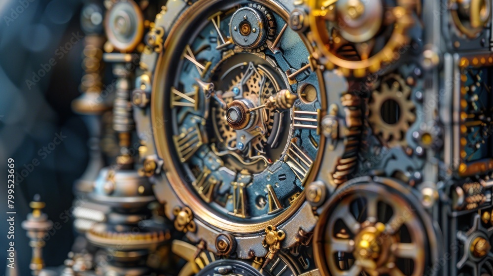 close-up of a mecha clock with luxury mecha technology,close-up of a mecha clock with luxury mecha technology,