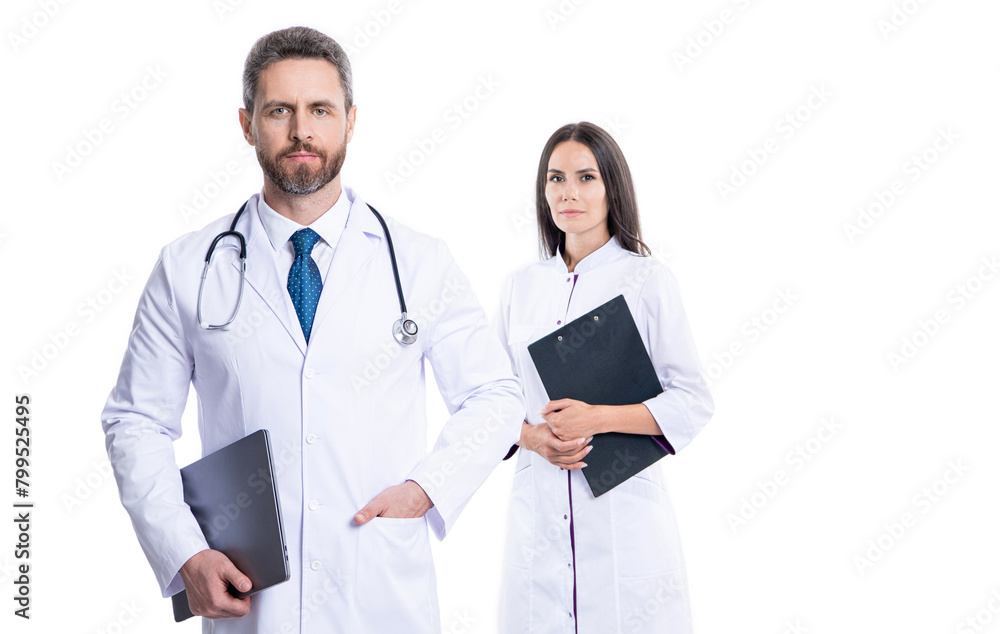 medicine and healthcare. doctor at hospital. doctor hold medical prescription. doctor internist with clipboard isolated on white. prescriber physician with nurse. prescription banner medicine and healthcare. doctor at hospital. doctor hold medical prescription. doctor internist with clipboard isolated on white. prescriber physician with nurse. prescription banner