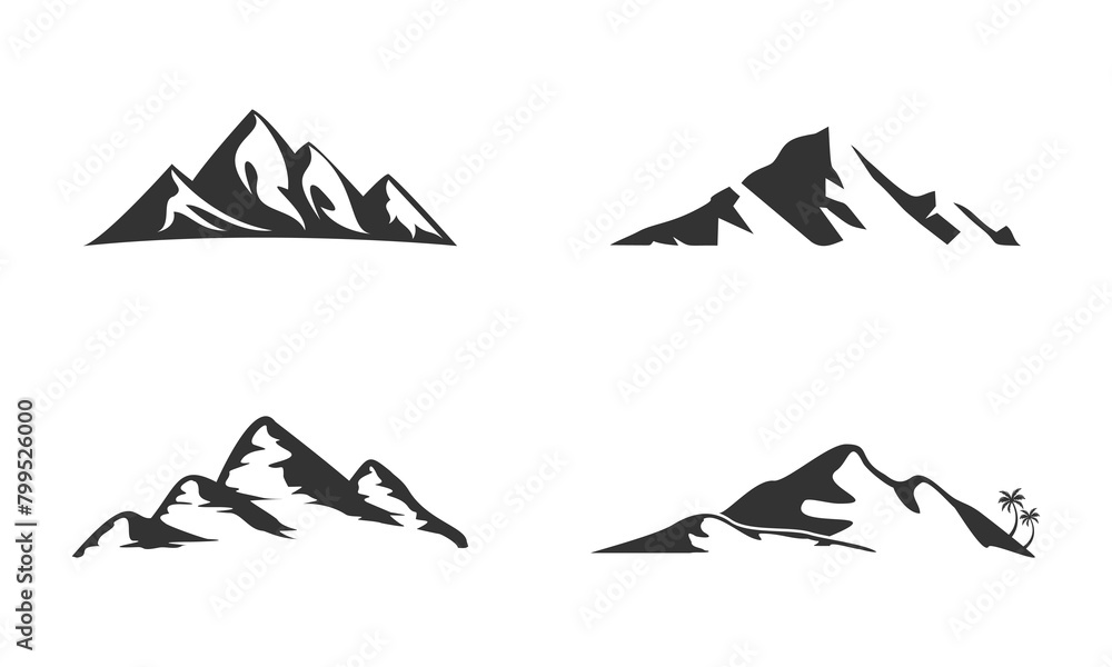 Set of mountain illustration design vector