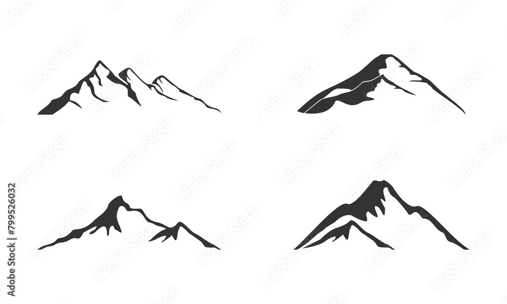 Set of hills mountain illustration design vector