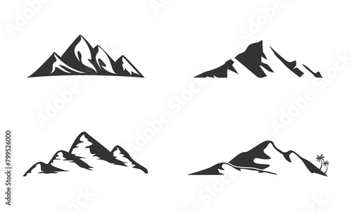 Set of mountain illustration design vector