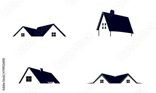 Set of simple roof illustration design vector