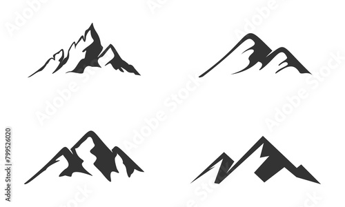 Set of mountains illustration design vector