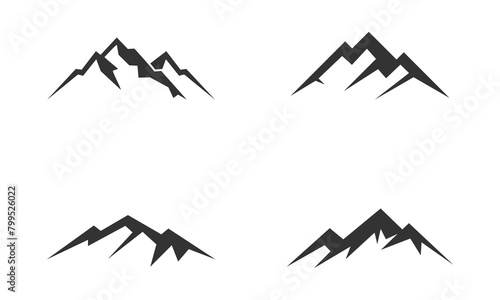 Set of simple mountain illustration design vector