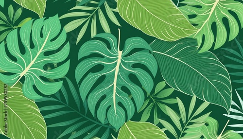 tropical leaves greenery background eco friendly, natural beautiful foliage botanical