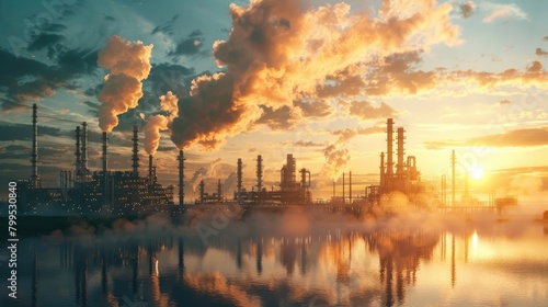 Petroleum plant refinery factory oil fuel sustainability renewable energy pollution workers industry