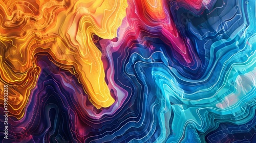 Colorful abstract gradient fluid liquif dynamic shape background, marbling background with the colorful glow brush ink, modern background in gradients color and liquid of the texture