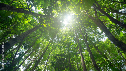 environmental conservation in action a brown and green tree stand tall under the bright sun  surrou