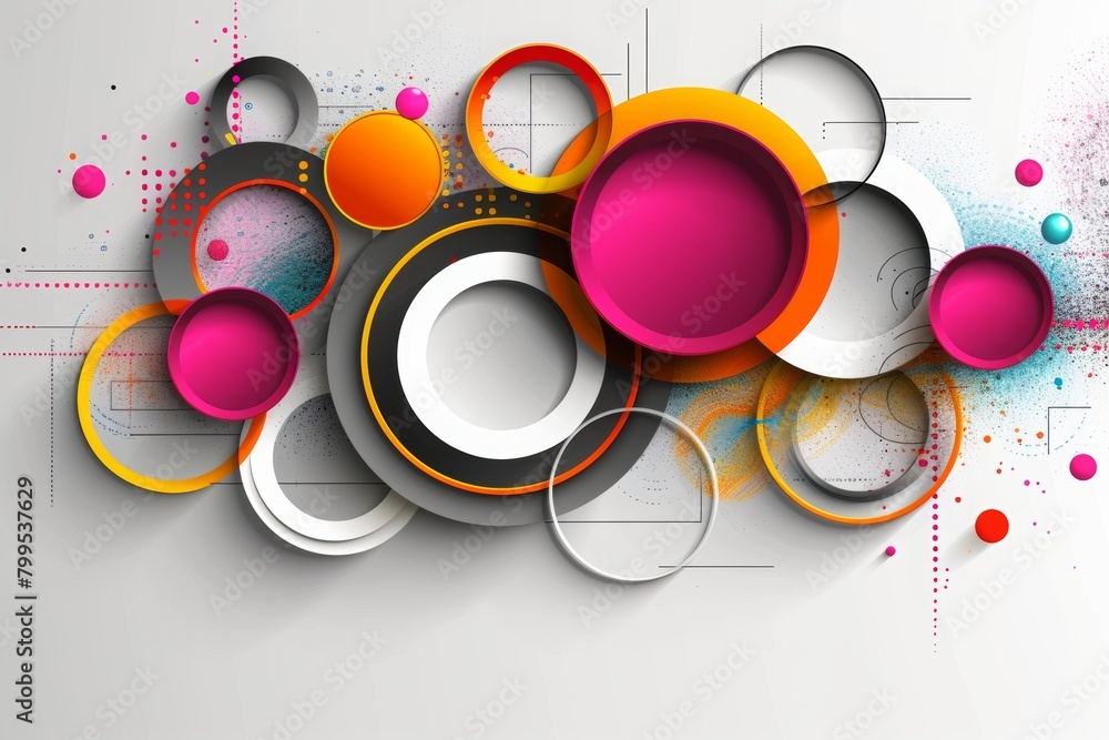 Obraz premium colorful abstract design with geometric shapes and gradients background, overlapping layers on grunge texture background.