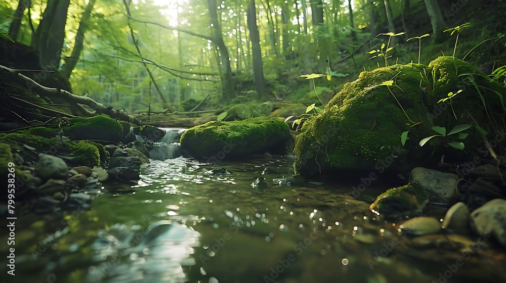 natural sanctuary in the jungle a serene river flowing through lush greenery, with a lone tree stan natural sanctuary in the jungle a serene river flowing through lush greenery, with a lone tree stan