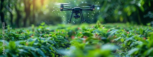 Smart Farming with IoT - Drones and Sensors Optimizing Crop Growth in High-Tech Farm with Data Visualizations