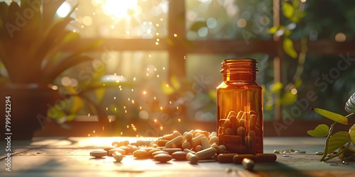 pills and bottles background photo