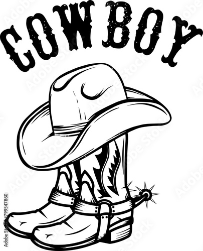 cowboy boots svg png, cowboy vector, western svg png, country music vector, cowboy, cowboy hat